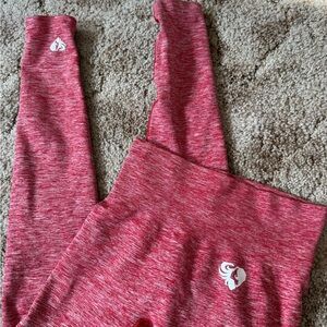 Women's Red Marled Leggings